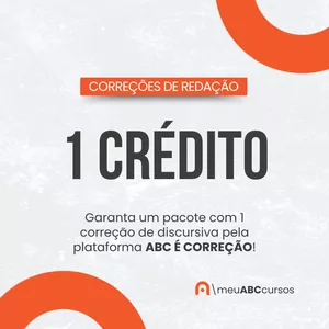 Imagem de capa para o Curso online 1 CRÉDITO PARA CORREÇÃO DE REDAÇÃO