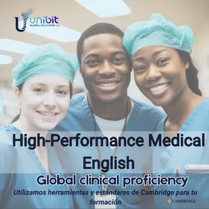 Cover image for Online course High Performance Medical English - Con herramientas y estándares de Cambridge para tu formación