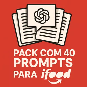Imagem de capa para o Curso online Pack com 40 Prompts do ChatGPT para o dono de iFood