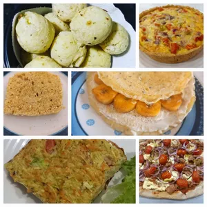 Imagem de capa para o Ebook Receitas Práticas, com e sem glúten, sanduíches, tortas, pães, e outras