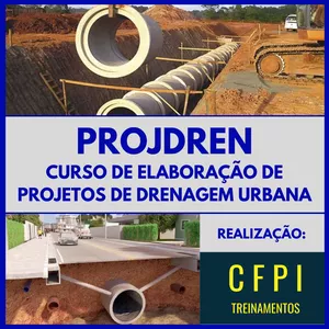 Imagem de capa para o Curso online ProjDren - Curso de Elaboração de Projetos de Drenagem Urbana (6 meses de acesso)