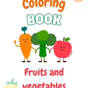 Imagen de portada para Ebook Coloring Book: Fruits &amp; Vegetables (Bilingüe)