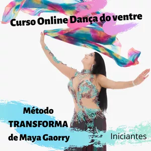 Imagem de capa para o Curso online Curso de Dança do ventre para iniciantes - Método TRANSFORMA de Maya Gaorry