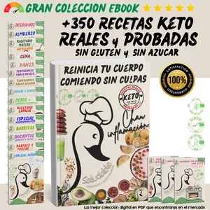 Imagen de portada para Ebook +350 RECETAS KETO REALES y PROBADAS, REINICIA TU CUERPO COMIENDO SIN CULPA 