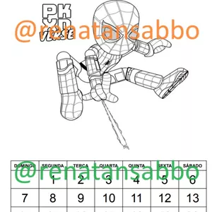 Imagem de capa para o Ebook Calendario 2024 para colorir