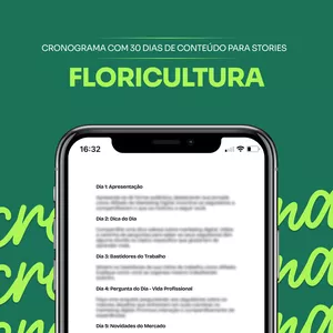 Imagem de capa para o Ebook Cronograma com 30 dias de Conteúdo para Stories - Floricultura