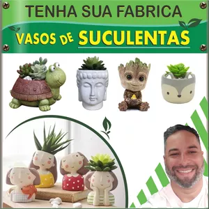 Vasos de Suculentas e Cactos curso de formas e moldes fabricar do zero>
