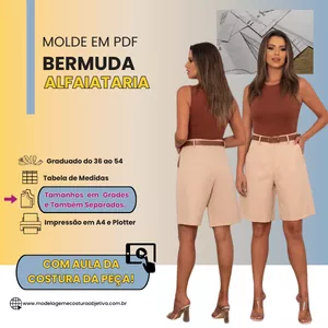 Imagem de capa para o Curso online BR308 -MOLDE EM PDF -  BERMUDA ALFAIATARIA (com aula da montagem da peça)