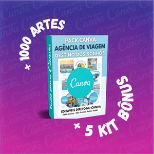 Imagem de capa para o Curso online Pack Canva Editável - Agência de Viagem Destino dos Sonhos +1000Artes+5KitsBônus