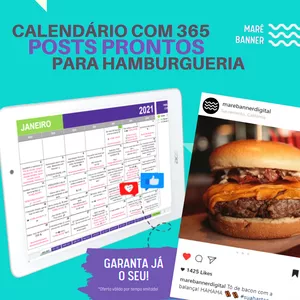 Imagem de capa para o Curso online Calendário de Frases Prontas Para Hamburgueria