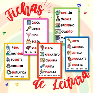 Imagem de capa para o Ebook FICHAS DE LEITURA SÍLABAS COMPLEXAS 