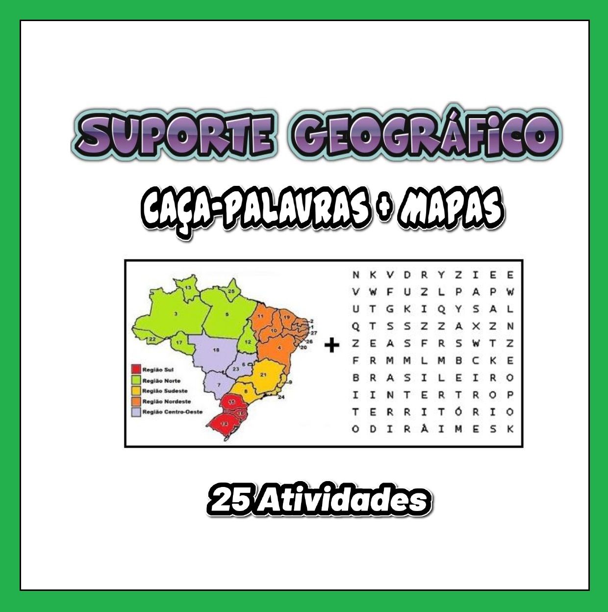 Imagem do curso 25 Atividades Mapas + Caça-Palavras 
