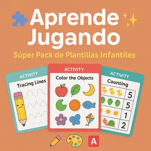 Imagen de portada para Curso online Aprende Jugando 🧩✨ – Súper Pack de Plantillas Infantiles