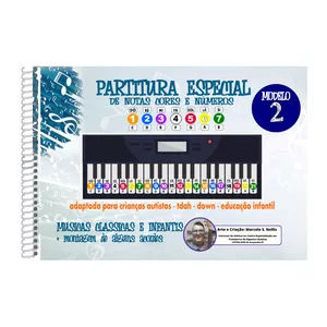 Imagem de capa para o Ebook Partituras de Teclado ref.2 para AUTISTAS - Músicas Clássicas, Bob Zoom e alguns acordes