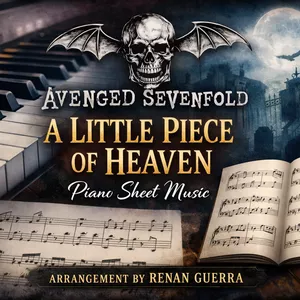 Imagem de capa para o Ebook Partitura para Piano – A Little Piece of Heaven (Avenged Sevenfold) | Arranjo por Renan Guerra