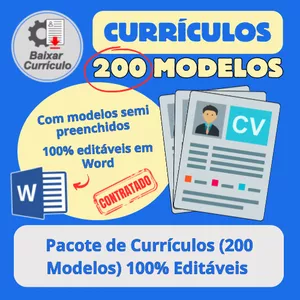 Imagem de capa para o Curso online Pacote de Currículos (200 Modelos) 100% Editáveis em Word + 3 Super Bônus