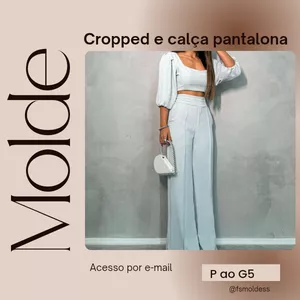 Imagem de capa para o Ebook Molde cropped e calça pantalona 