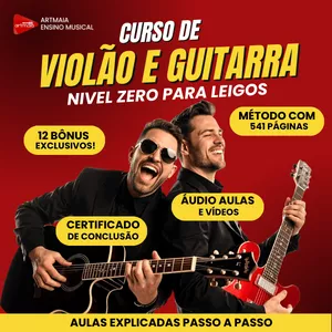 Imagem de capa para o Curso online Curso de Violão e Guitarra Nível Zero Para Leigos 