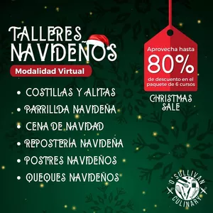 Imagen de portada para Evento online Talleres Virtuales de Cocina y Repostería Navideña