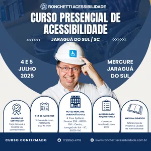 Imagem de capa para o Evento presencial Curso Presencial de Acessibilidade Aplicada em JARAGUÁ DO SUL