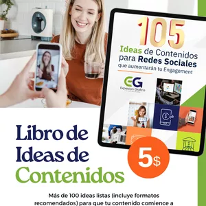 Imagen de portada para Ebook LIBRO 105 IDEAS DE CONTENIDO EN REDES PARA AUMENTAR TUS VENTAS - EG Creative Studio
