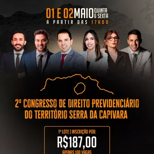 Imagem de capa para o Curso online II Congresso de direito previdenciário do Território Serra da Capivara
