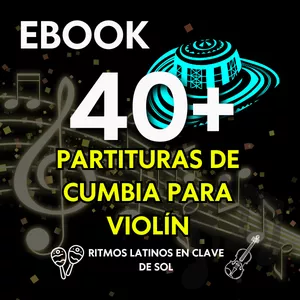 Imagen de portada para Ebook Más de 40 Partituras de Cumbia para violín