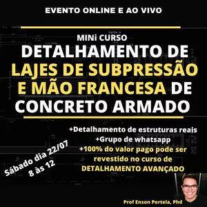 Imagem de capa para o Evento online LAJES DE SUBPRESSÃO E MÃO-FRANCESA