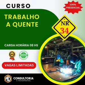 Imagem de capa para o Evento presencial NR-34 Trabalho a Quente