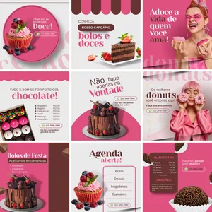 Imagem de capa para o Curso online Pack Canva Confeitaria