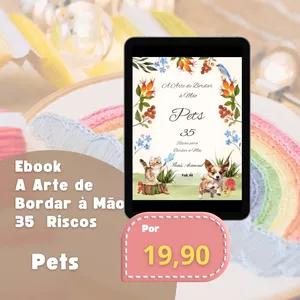 Imagem de capa para o Ebook Pets 35 Riscos para Bordar - A Arte de Bordar à Mão