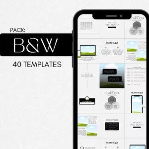 Imagem de capa para o Ebook TEMPLATE CANVA - PRETO E BRANCO