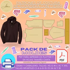 Imagen de portada para Ebook PATRONES DE COSTURA DE SUDADERA CON CIERRE