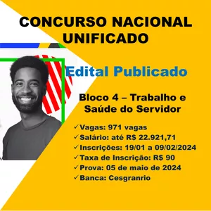 Imagem de capa para o Ebook Edital Verticalizado - CNU - Bloco 4 (Trabalho e Saúde do Servidor)