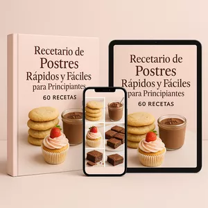 Imagen de portada para Ebook Recetario de postres rápidos y fáciles para principiantes 60 Recetas!! 