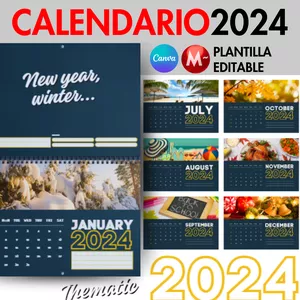 Cover image for Online course Calendario Temático, Plantilla Editable en Canva