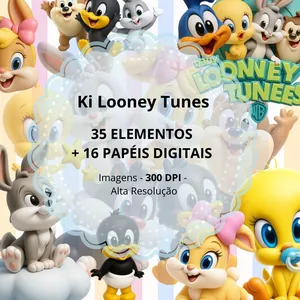 Imagem de capa para o Ebook Arquivo Digital Looney Tunes – Kit Completo para Personalizados e Artes