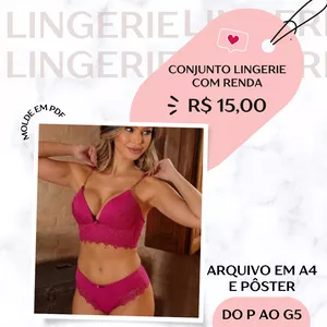 Imagem de capa para o Ebook Molde em Pdf - Conjunto Lingerie com Renda