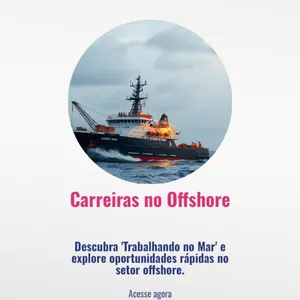 Imagem de capa para o Ebook Trabalhando no mar - carreiras de acesso rápido no setor offshore