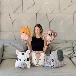 Imagem de capa para o Ebook Combo Almofadas Safari em Crochê (Receitas em PDF)