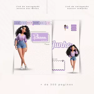 Imagem de capa para o Ebook Planner Digital Interativo com Personagens 