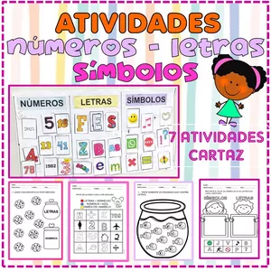 Imagem de capa para o Ebook Atividades Números , Letras e Símbolos 