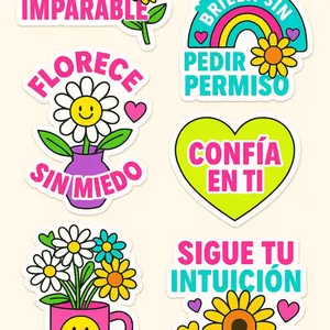 Imagen de portada para Ebook Stickers Motivacionales – Colección Flores &amp; Buenas Vibras 🌼✨