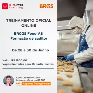 Imagem de capa para o Evento online Treinamento oficial online BRCGS Food V.8 + Formação de auditor