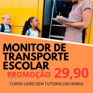 Imagem de capa para o Curso online MONITOR DE TRANSPORTE ESCOLAR 100 HORAS - TURMA 01/2026 (FECHADA PARA ATUALIZAÇÃO)
