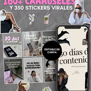Imagen de portada para Ebook Carruseles Virales +160 Plantillas y 350 Stickers
