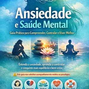 Imagem de capa para o Ebook ANCIEDADE E  SAÚDE MENTAL.