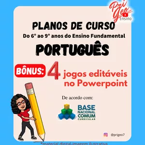 Imagem de capa para o Ebook Planejamento anual de Língua Portuguesa+ 4 jogos Powerpoint