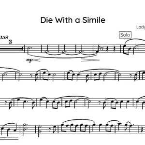 Imagem de capa para o Ebook Partitura Die With a Smile - Flauta - Lady Gaga &amp; Bruno Mars