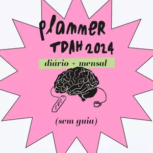 Imagem de capa para o Ebook Planner TDAH Diário + Mensal 2024 (sem guia)